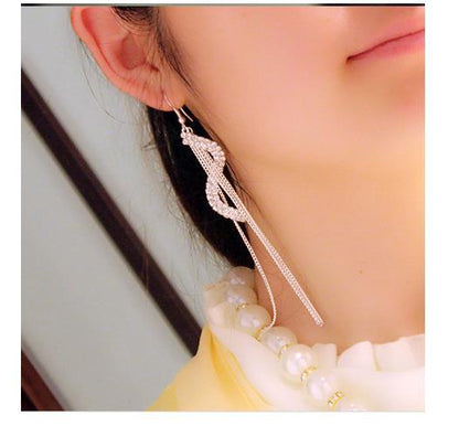 2025 New Gold Color Long Crystal Tassel Dangle Earrings for Women Wedding Drop Earring Fashion Jewelry Gifts