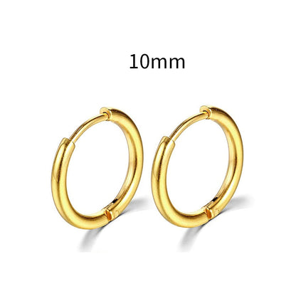 2025 New Simple Stainless Steel Small Hoop Earrings for Women Men Cartilage Ear Piercing Jewelry Pendientes Hombre Mujer